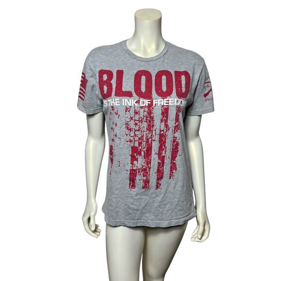 Grunt Style Men's Blood Is The Ink Of Freedom Graphic T-Shirt, Medium - Picture 1 of 5